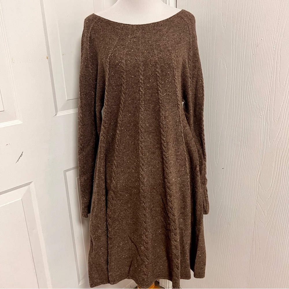 Sundance Lambswool Cable Sweater Dress A2